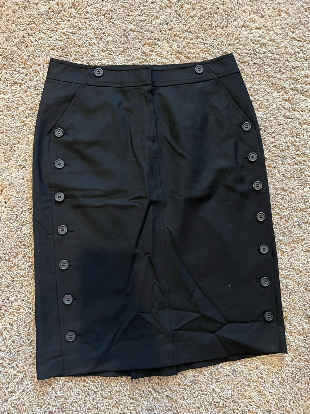 The Limited Black Button-Trim Pencil Skirt